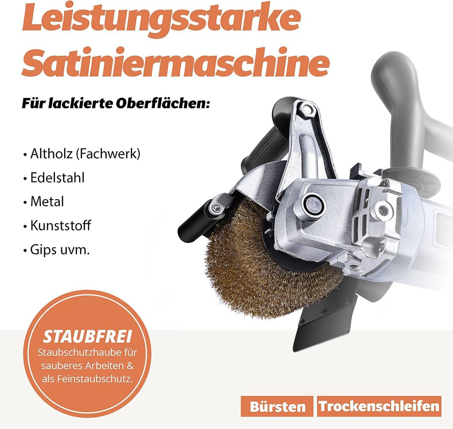 Gebraucht - 25N FANZWORK V2 1500 Watt Satiniermaschine mit Staubsaugung-Anschluss, Drehzahlregelung, Nylon & Messing Bürste