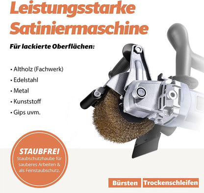 Gebraucht - 25N FANZWORK V2 1500 Watt Satiniermaschine mit Staubsaugung-Anschluss, Drehzahlregelung, Nylon & Messing Bürste