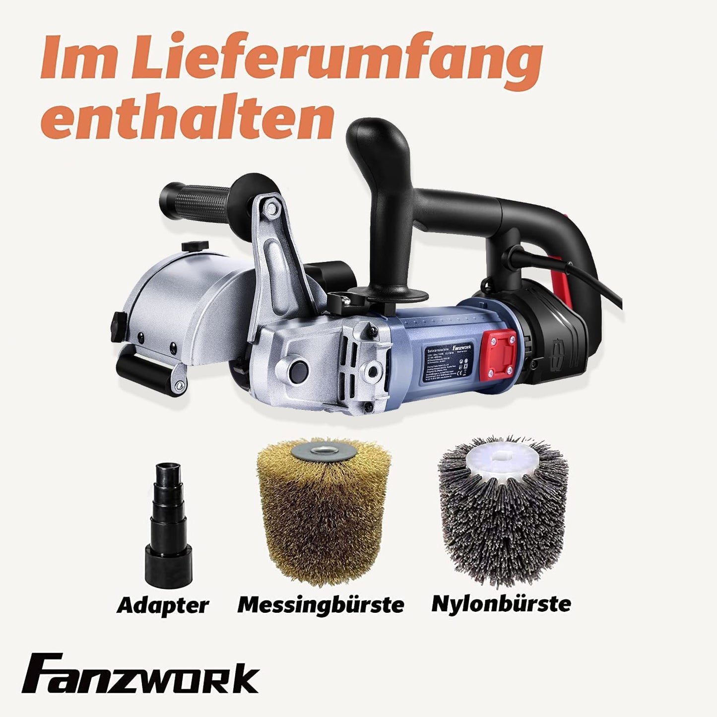 Gebraucht - 25N FANZWORK V2 1500 Watt Satiniermaschine mit Staubsaugung-Anschluss, Drehzahlregelung, Nylon & Messing Bürste