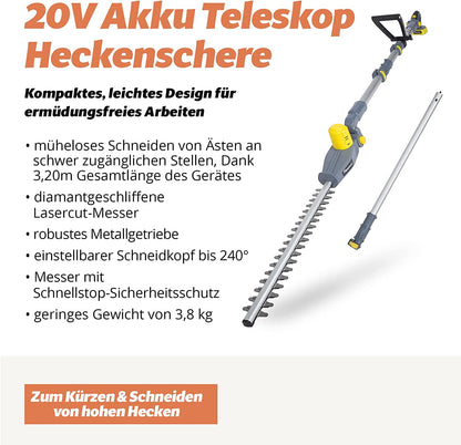 FANZTOOL Teleskop Heckenschere Teleskopstiel(OHNE Akku & Ladegeräte)