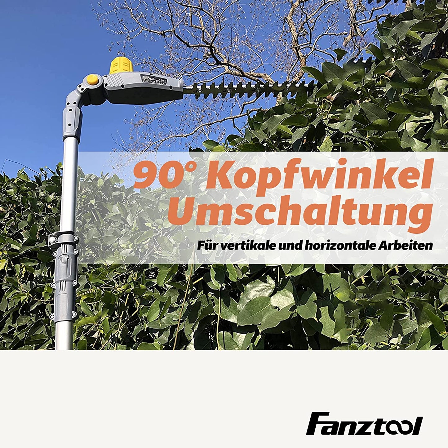 FANZTOOL Teleskop Heckenschere Teleskopstiel(OHNE Akku & Ladegeräte)