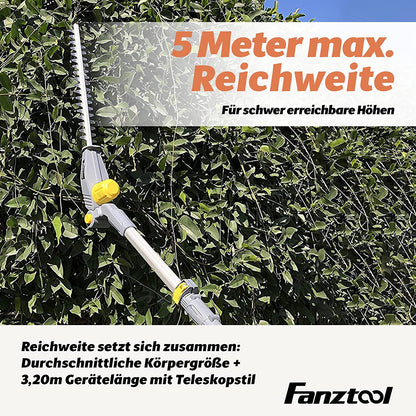 FANZTOOL Teleskop Heckenschere Teleskopstiel(OHNE Akku & Ladegeräte)