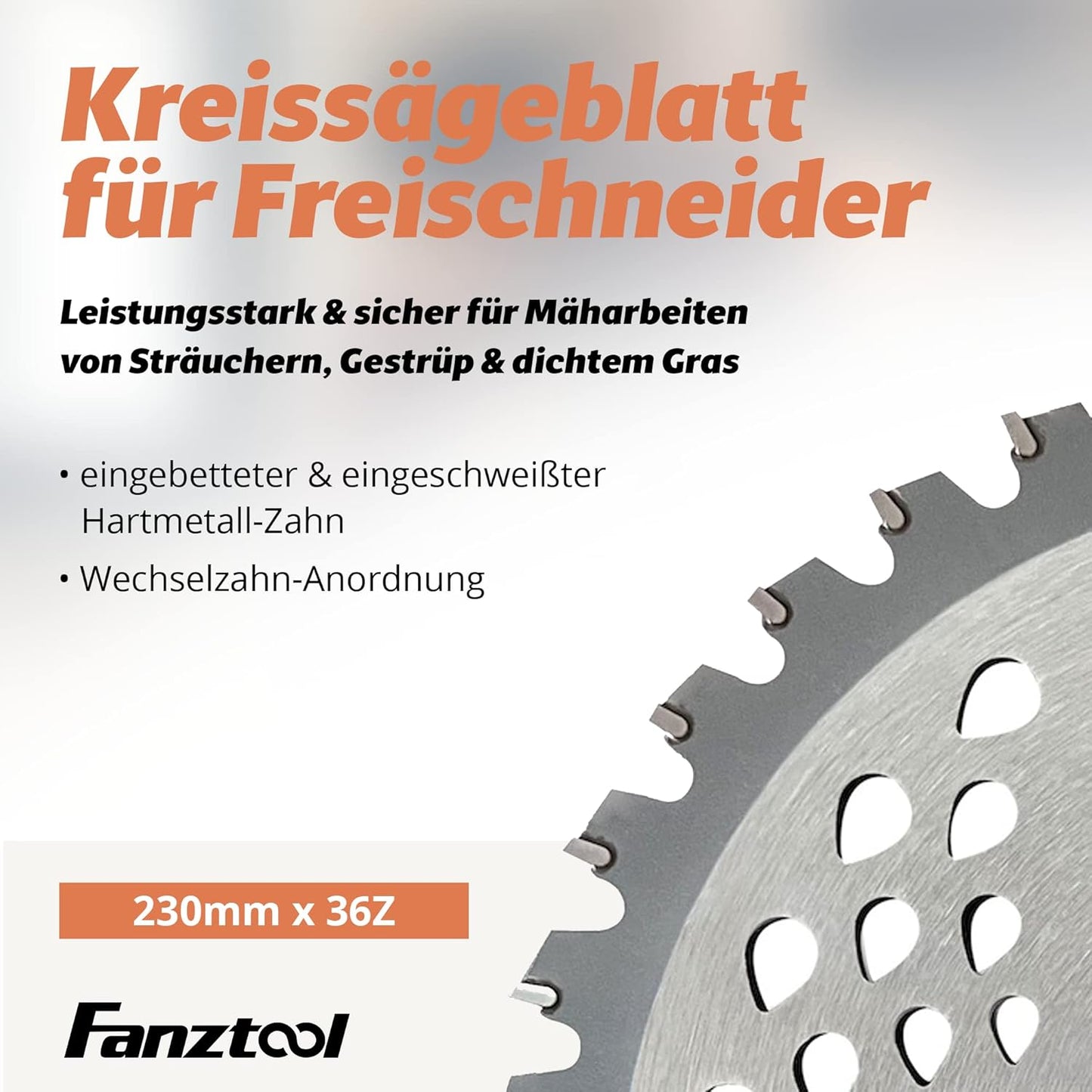 FANZTOOL Kreissägeblatt Freischneider Klinge 230D x 36Z mit Zahnschutz - Fanztool