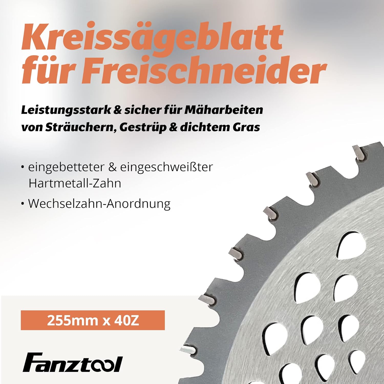 FANZTOOL Kreissägeblatt Freischneider Klinge 255D x 40Z mit Zahnschutz - Fanztool