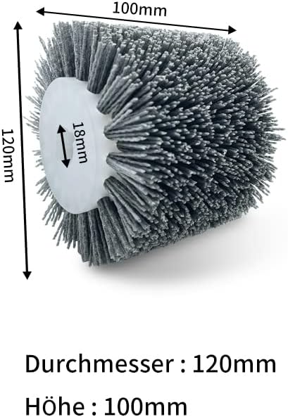 Nylon Satinierwalze Schleifbürste für Satiniermaschine, Schleifbreite 100 mm, Scheuerdurchmesser 120 mm - Fanztool