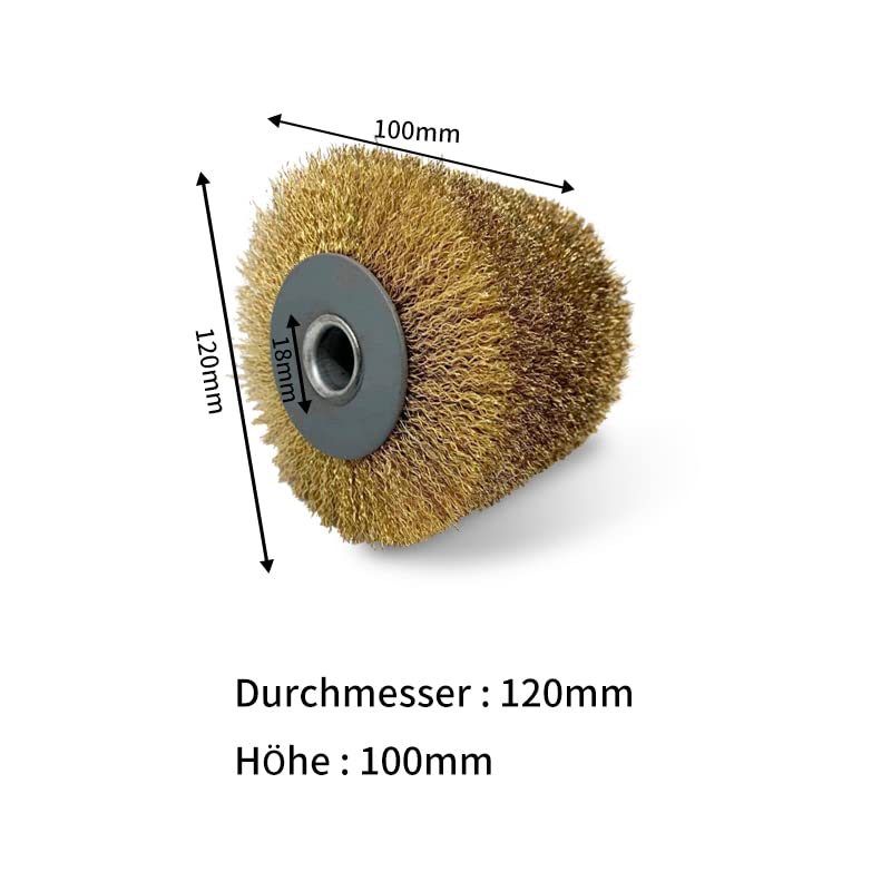 Messingbürste Schleifbürste für Satiniermaschine, Schleifbreite 100 mm, Scheuerdurchmesser 120 mm - Fanztool