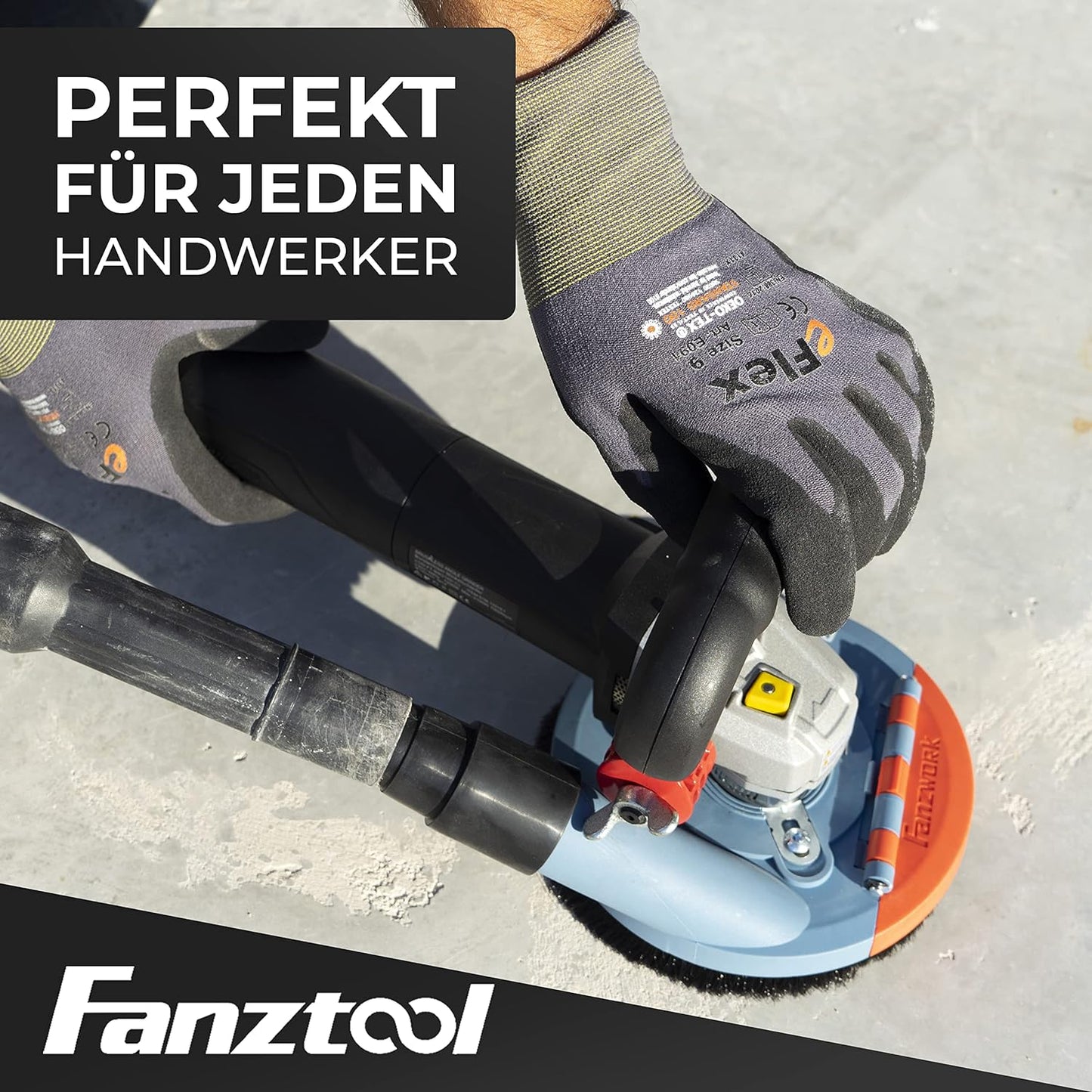 FANZTOOL Absaughaube für Winkelschleifer 125mm + Diamantschleiftopf Premium - Fanztool