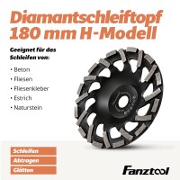 FANZTOOL Diamantschleiftopf 115/125/180 x 22 mm H-Modell