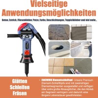  Multischleifer Betonschleifer1400W Set mit Absaughaube + Schleifteller + Sandpapier